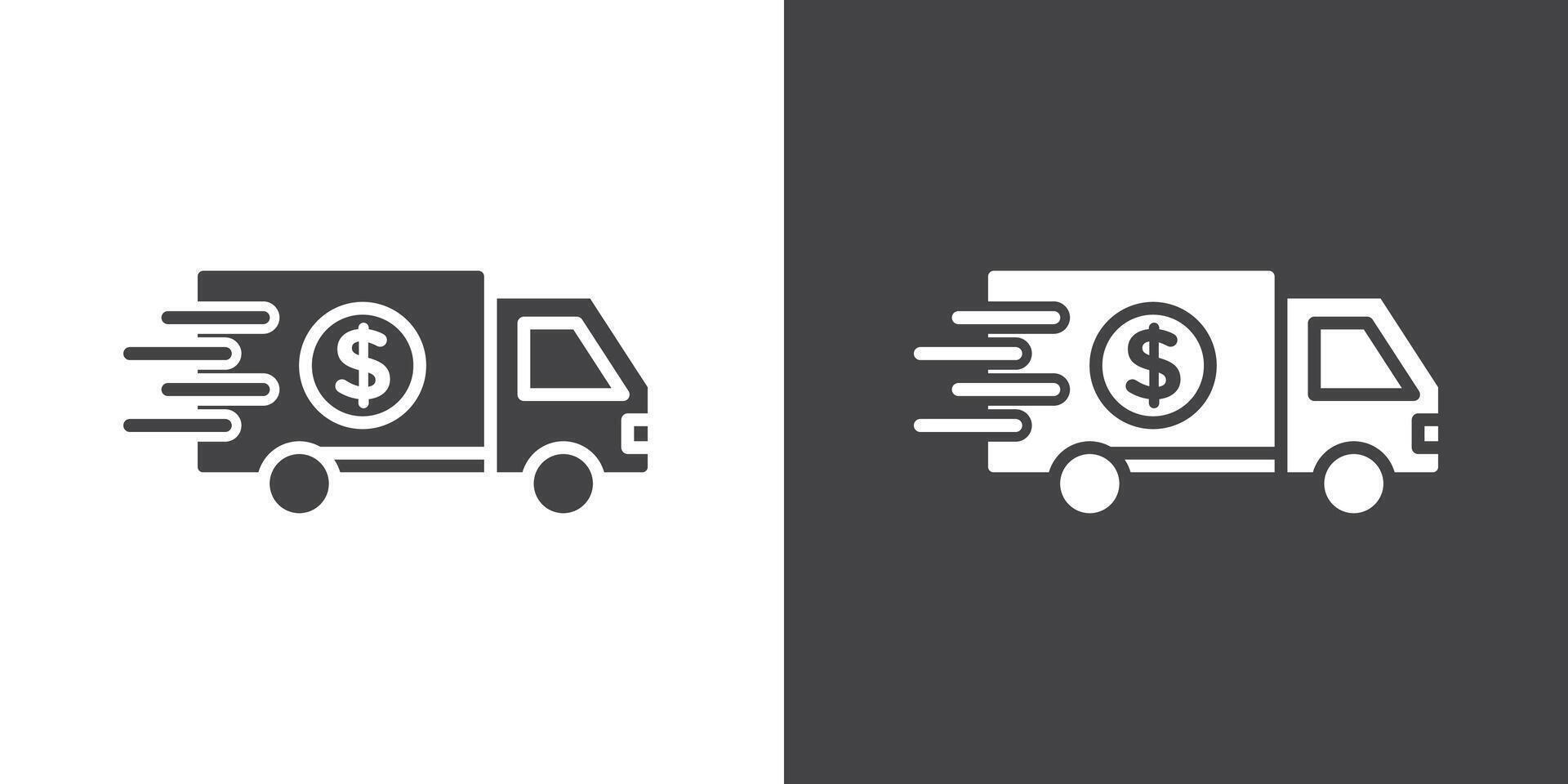 Shipping charges icon Thin line illustration set vector