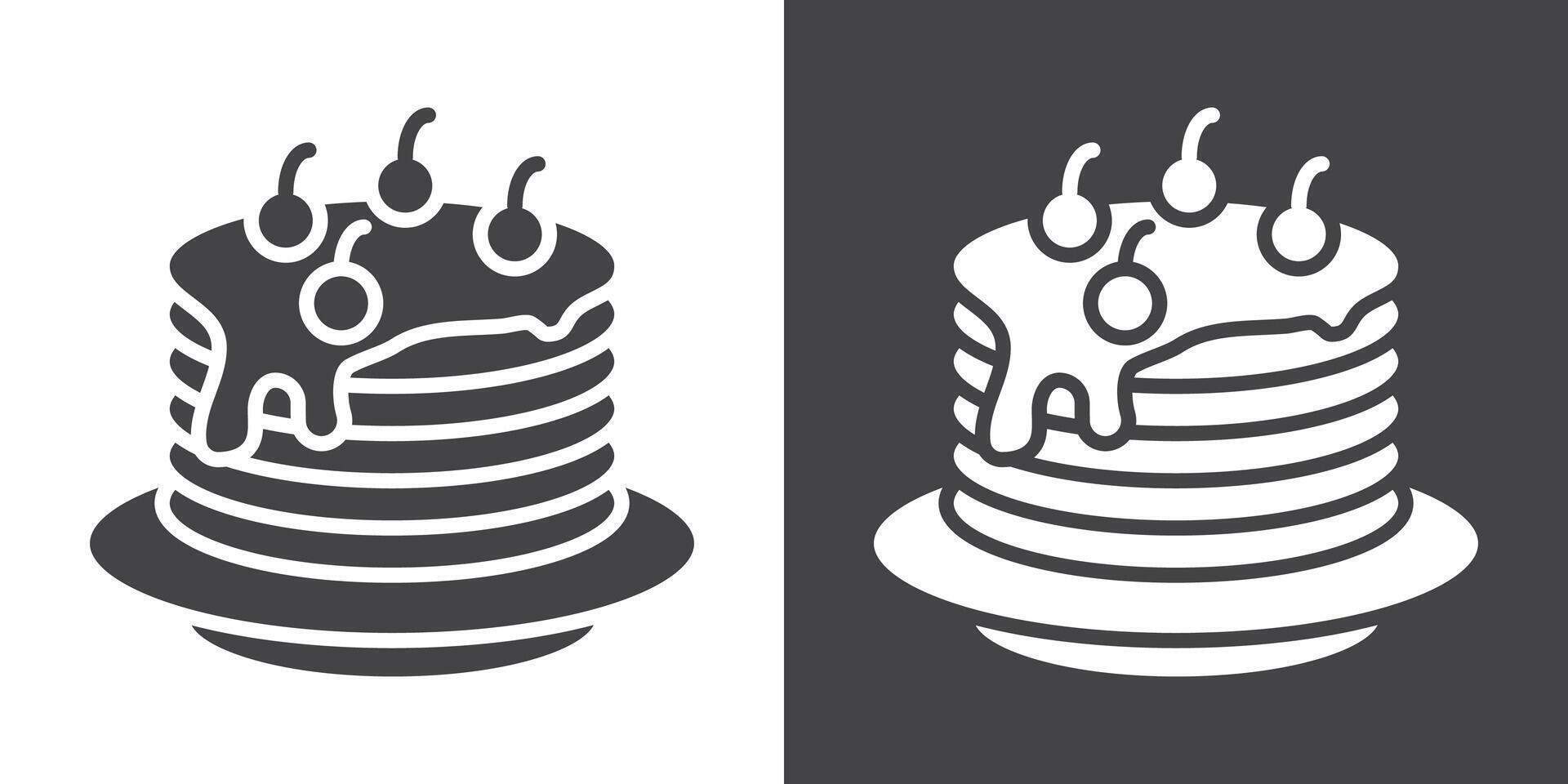 pancakes icon Thin line illustration set vector