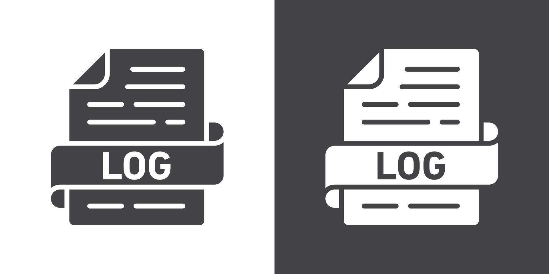 log file icon Thin line illustration set vector
