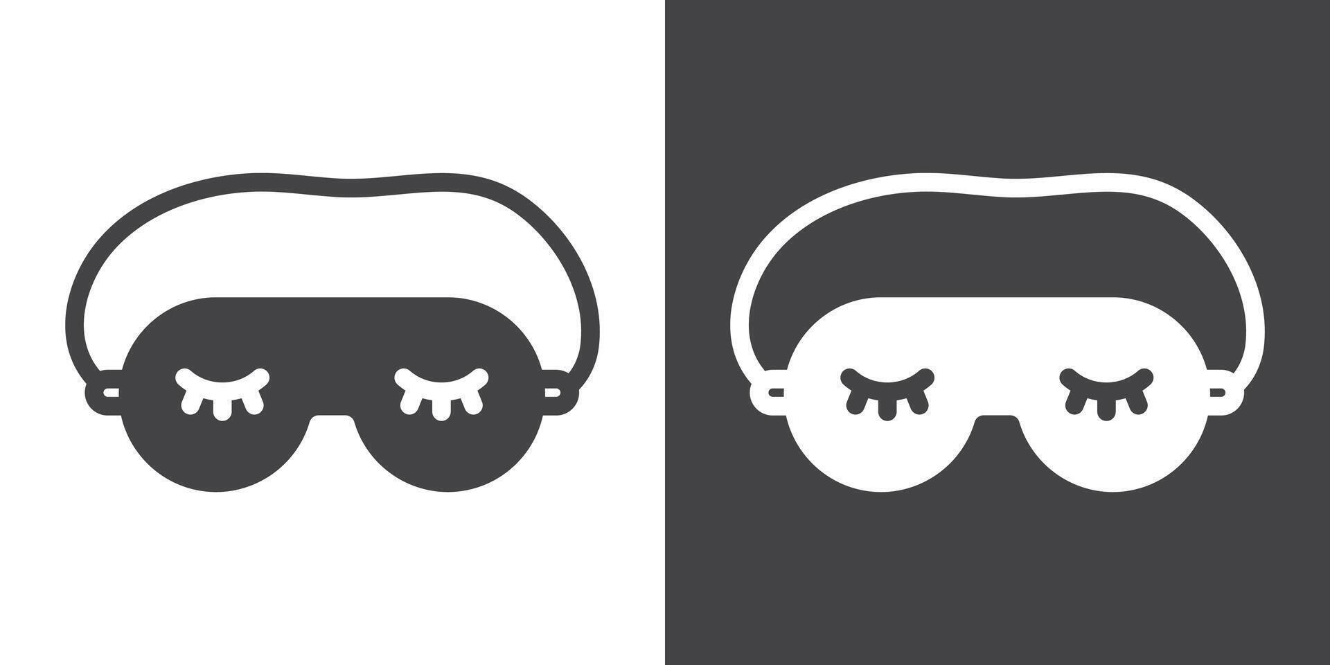 Sleeping mask icon Thin line illustration set vector