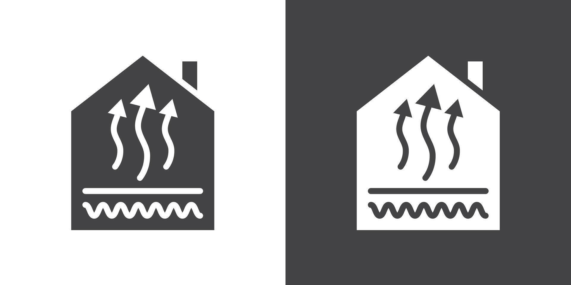 Underfloor heating icon Thin line illustration set vector