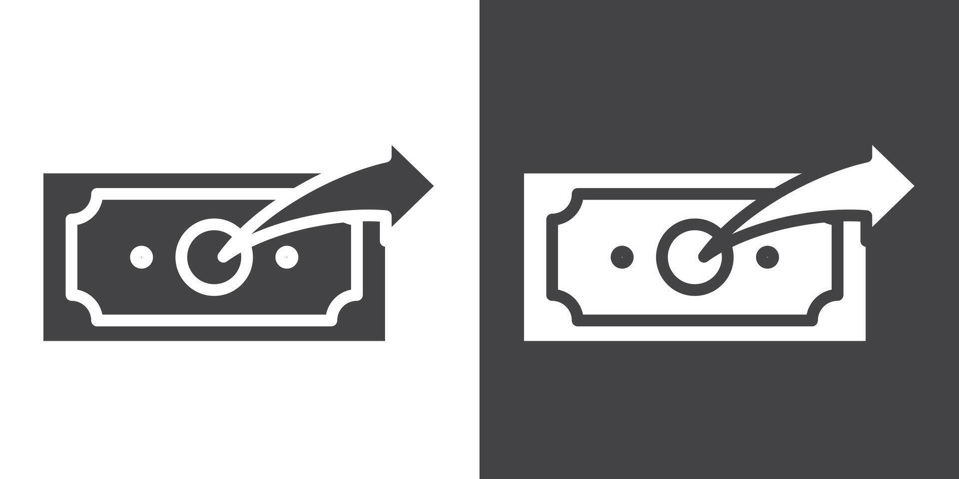 Send money icon Thin line illustration set vector