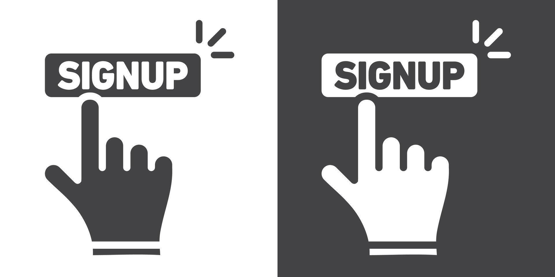 Signup icon Thin line illustration set vector
