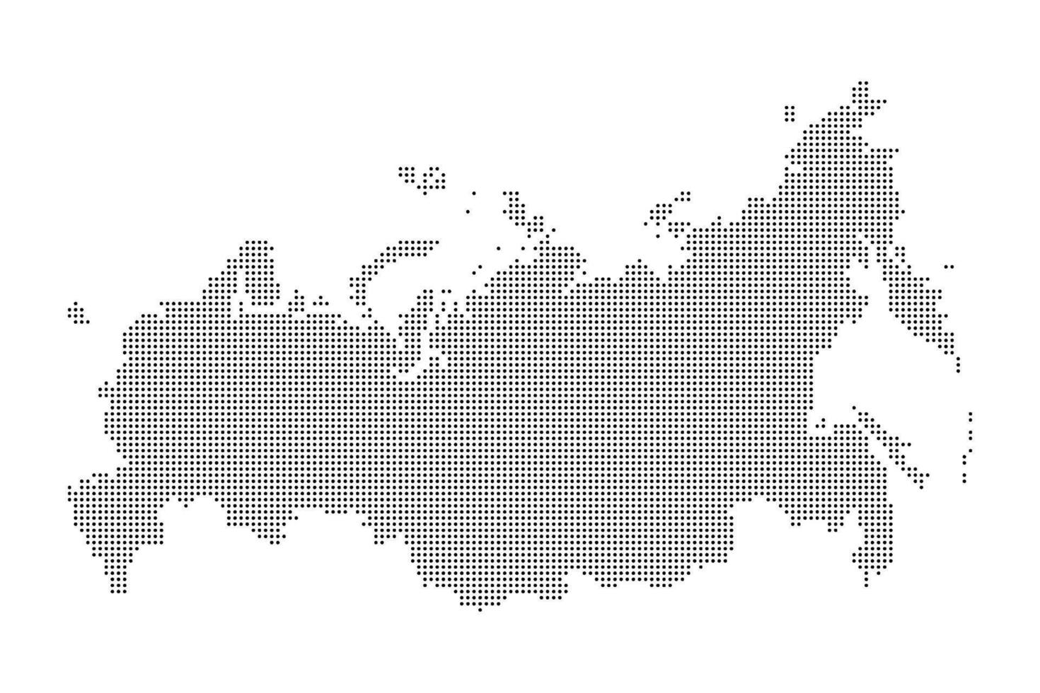 black halftone dotted russia map vector