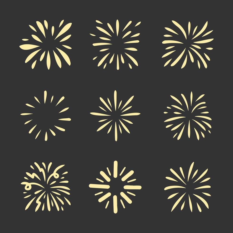 Adobe Illustrator Artwork, firework doodle, starburst hand drawn vector