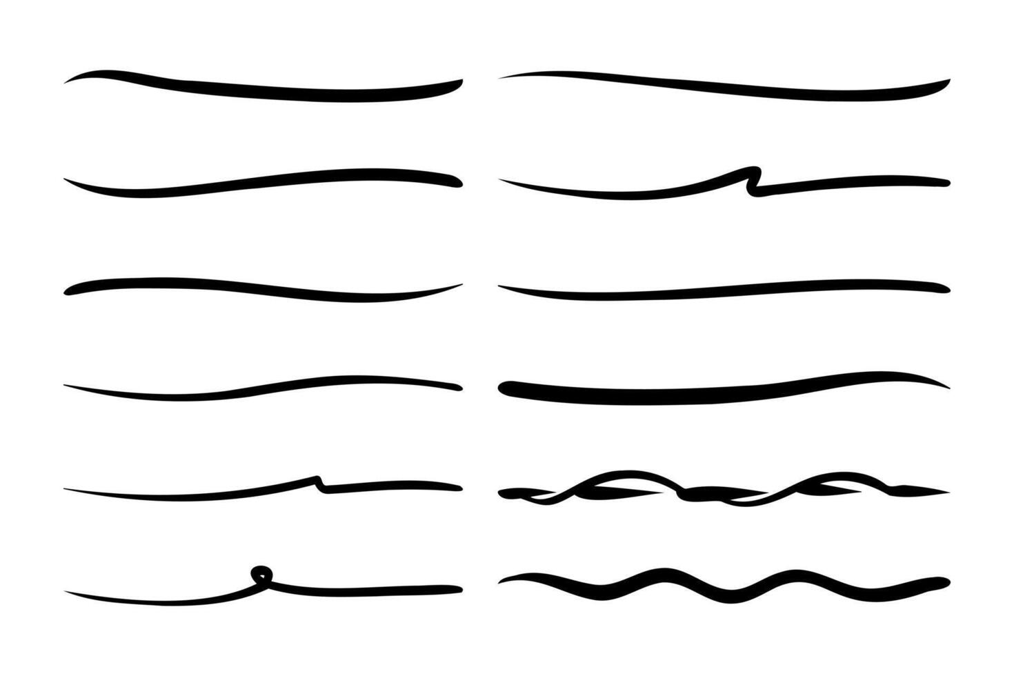 Adobe Illustrator Artwork, Set of hand drawn underline. vector