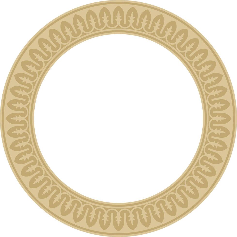 round golden national Persian ornament. Circle, ring, frame, border, ethnic pattern of the peoples of Iran, Iraq, Tajikistan vector