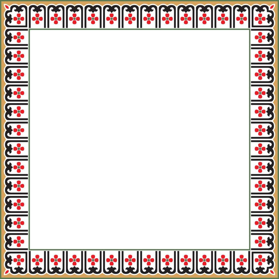 colorful Chinese rectangle, frame. Square ornaments of oriental peoples, korea, taiwan, china, hong kong, indonesia vector