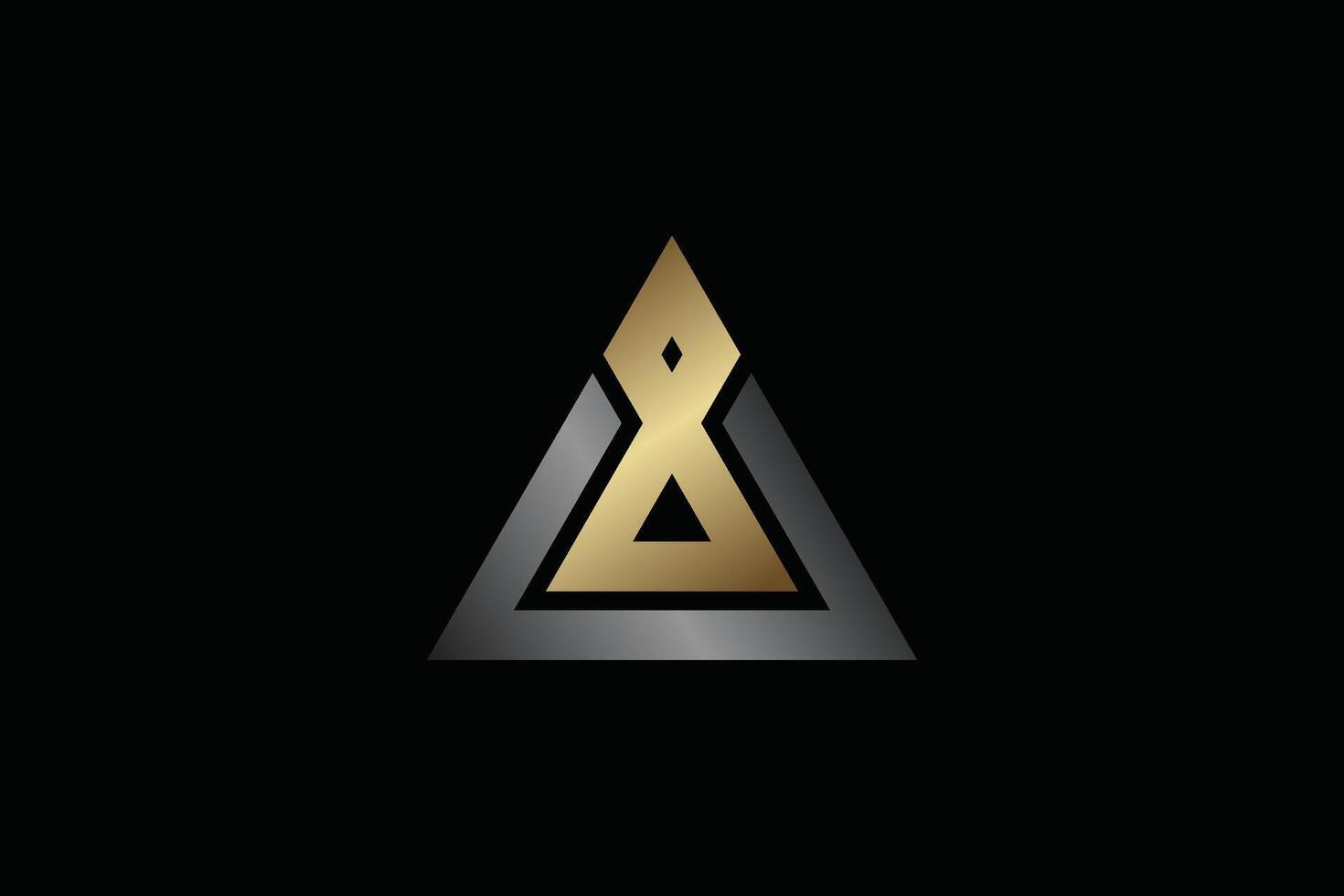 Abstract Triangle in Gold and metal Color vector