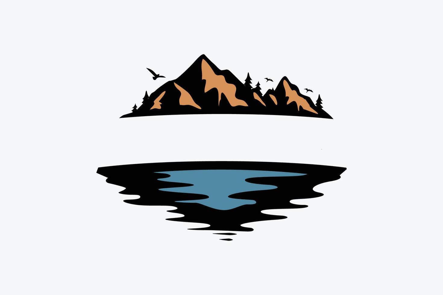 mountain badge logo design element vector