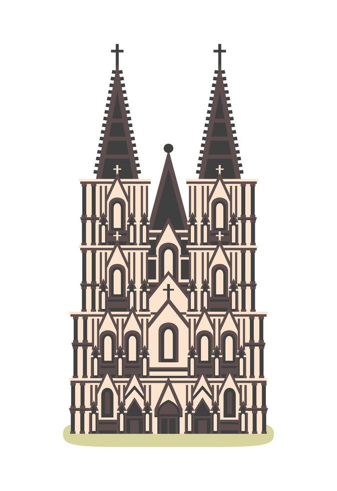 German cathedral. Icon. Logotype. Object isolated on white background. vector
