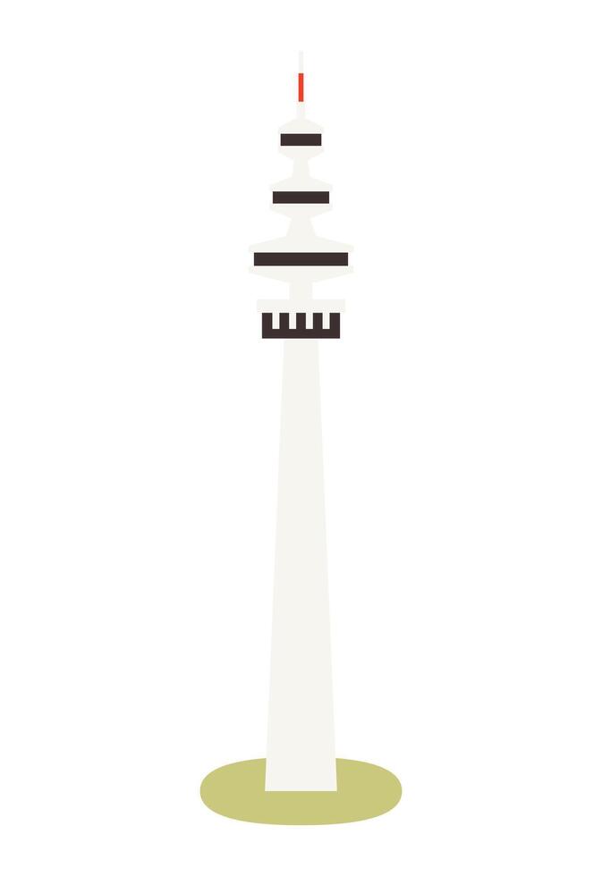 TV tower building isolated on white background. vector