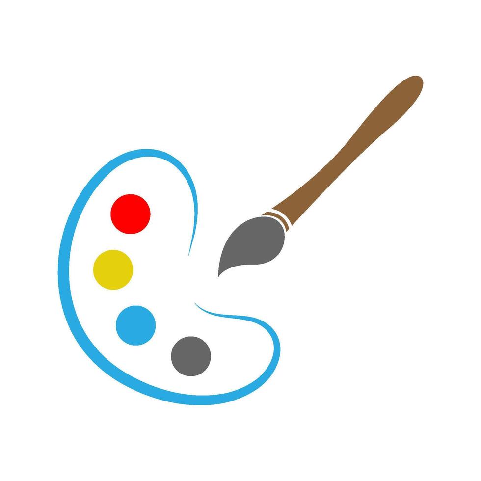 Painting icon logo design vector