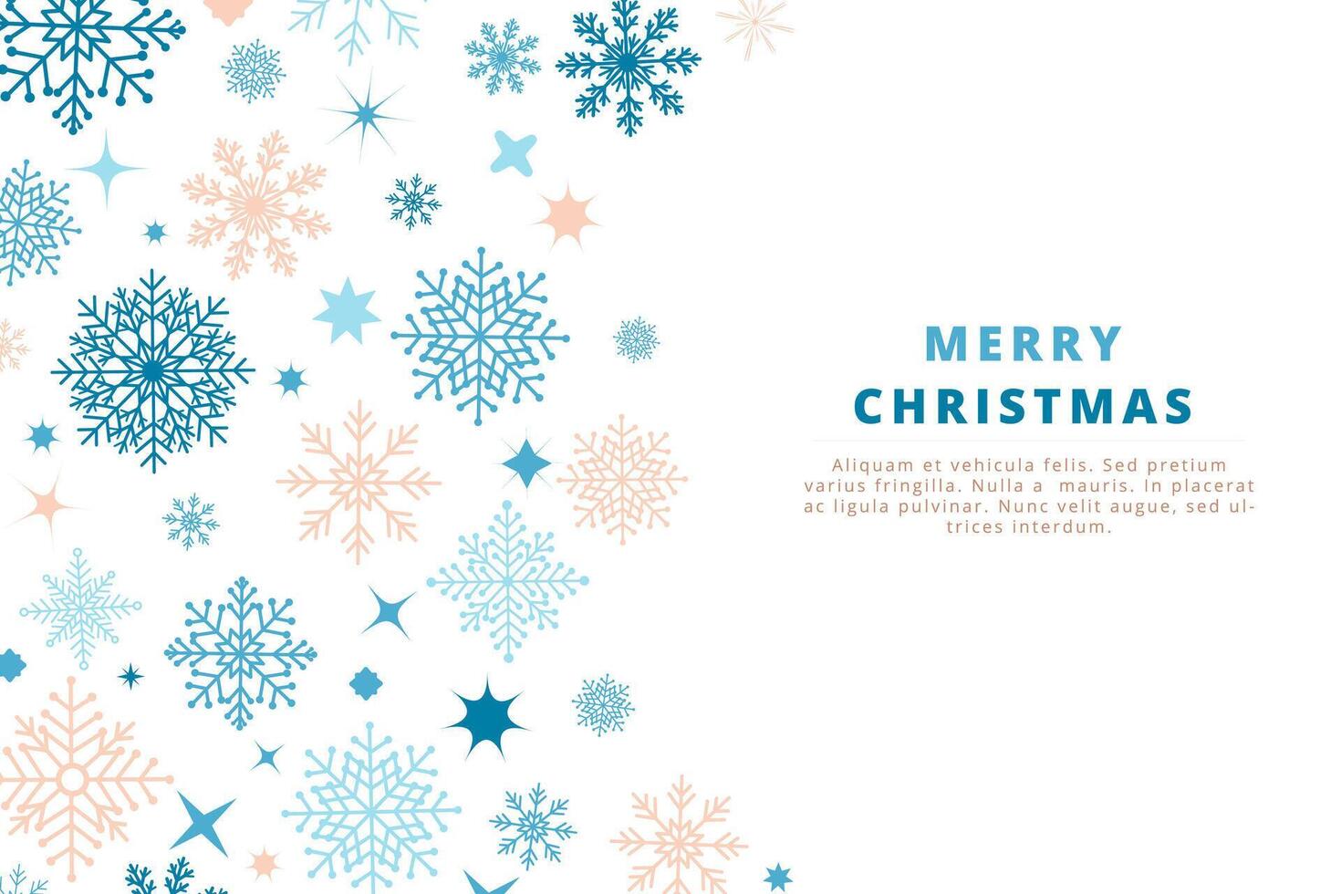 Flat blue and golden snowflakes on white background. Elegant business winter holiday background vector