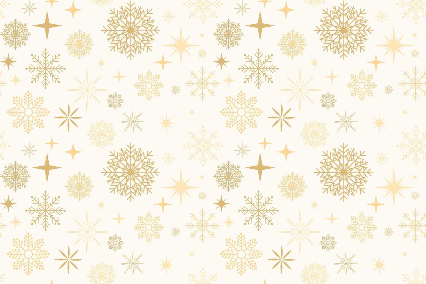 Golden snowflake seamless pattern design for wrapping paper, packaging, cards, banner, ads, invitations vector
