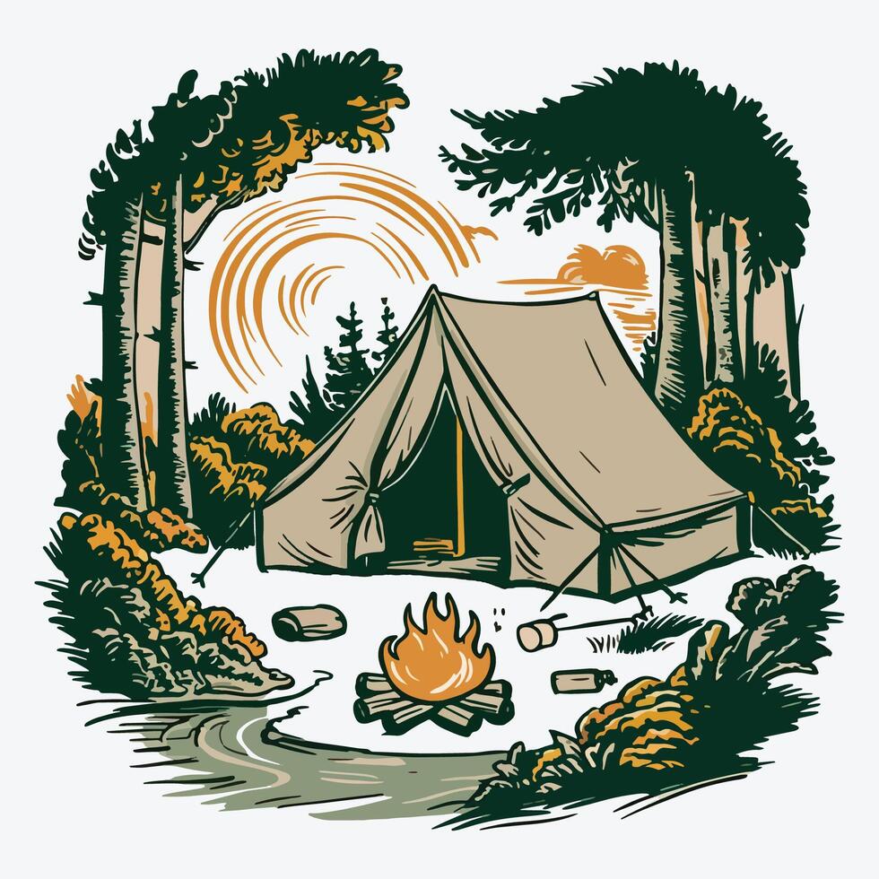 Camping Sublimation Design vector