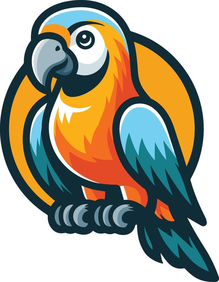 Cute Parrot Cartoon Mascot Illustration vector
