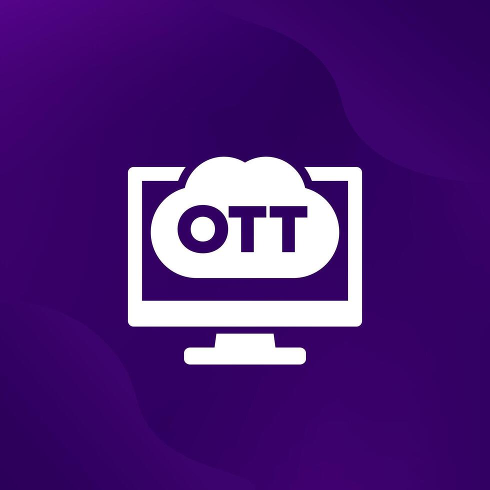 OTT media platform icon or pictogram vector