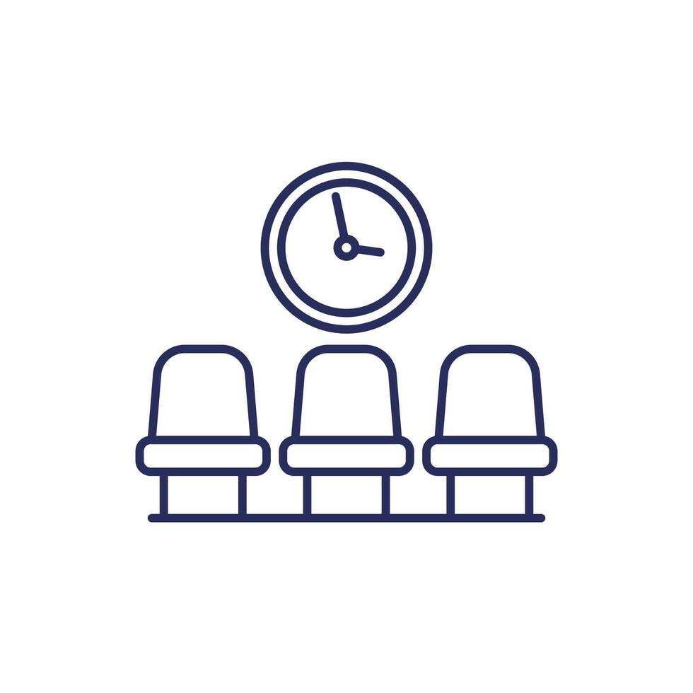 Waiting room line icon on white vector