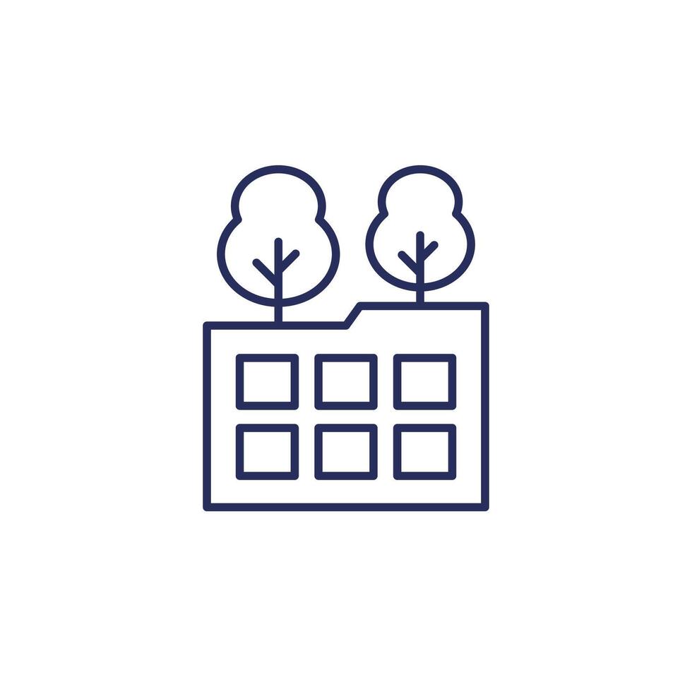 roof garden line icon on white vector