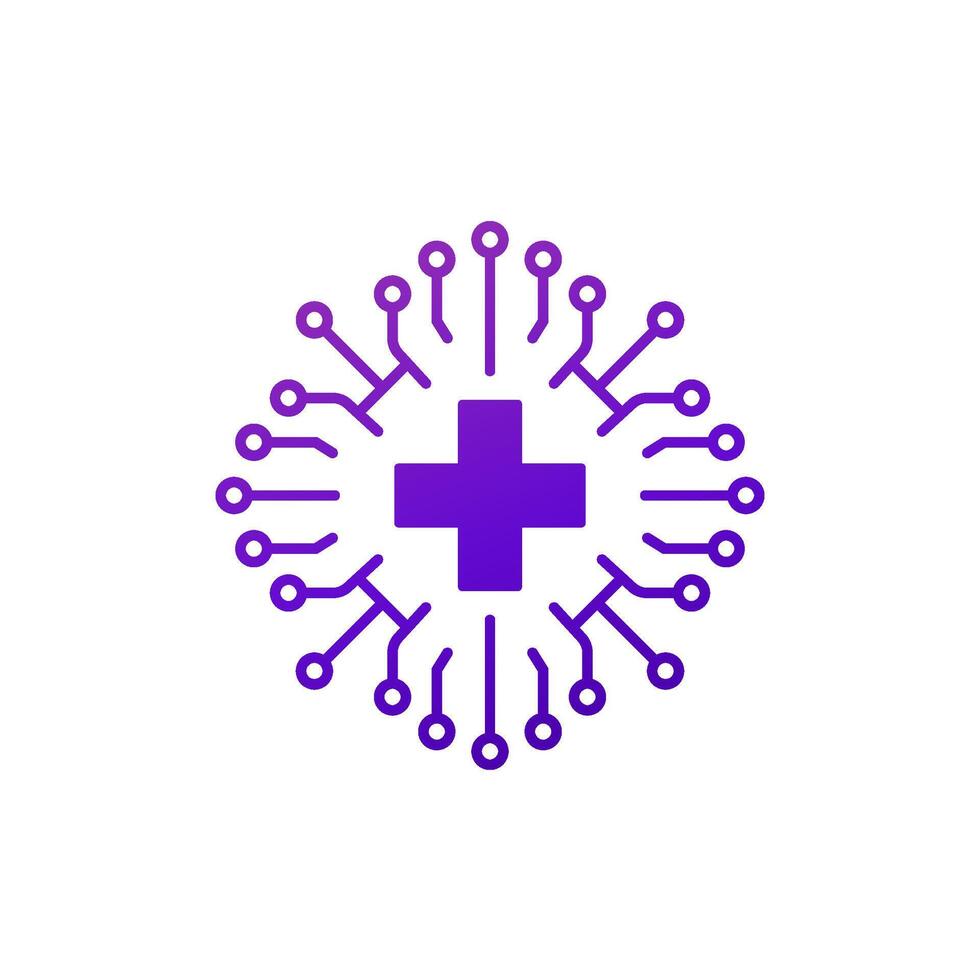 AI in healthcare icon on white vector