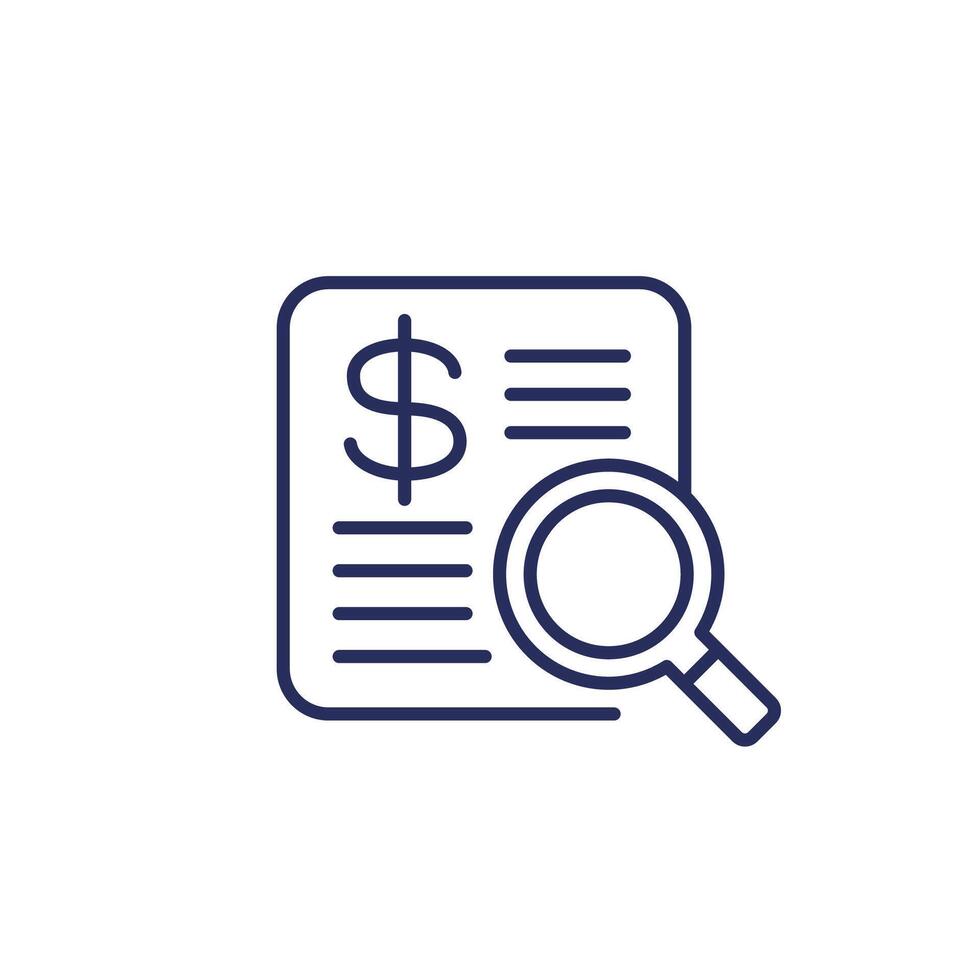 internal audit line icon on white vector