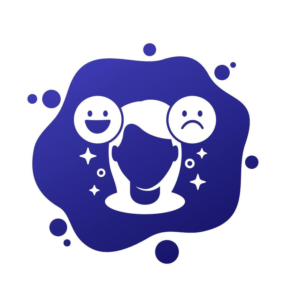 mood swings icon with a woman vector