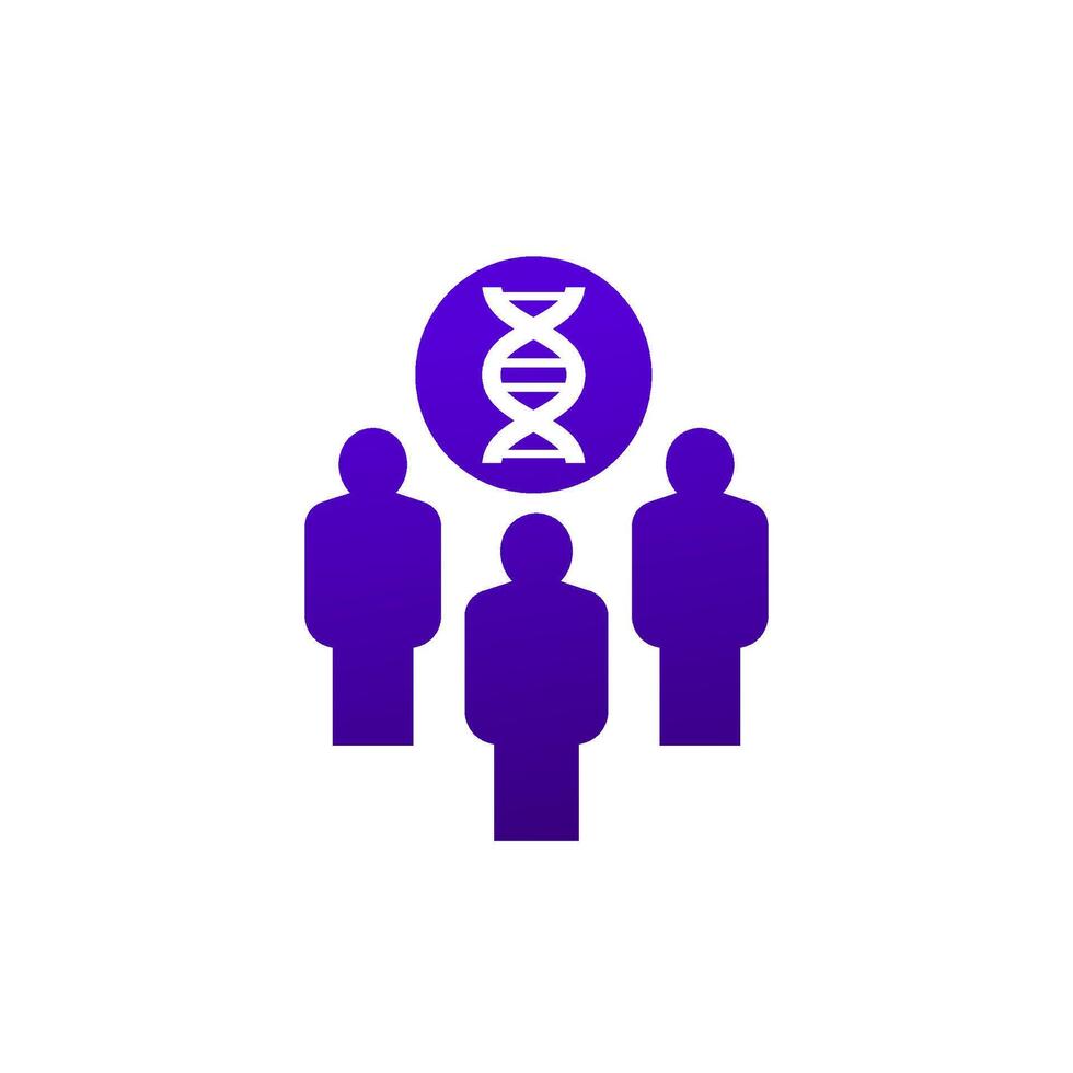 clones or cloning icon with people and dna vector