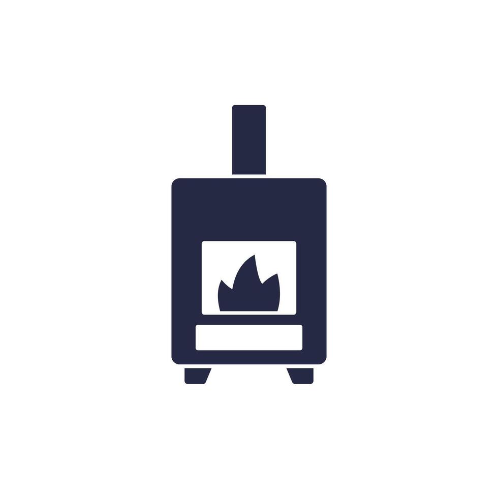pellet stove icon on white vector
