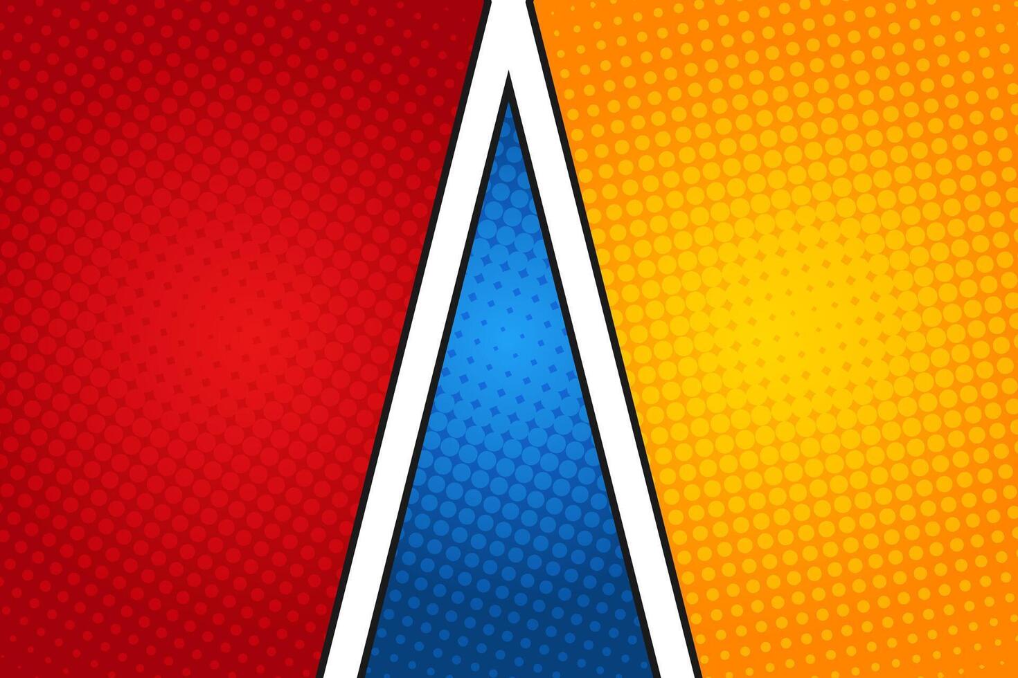 Empty colorful halftone comic book background design vector