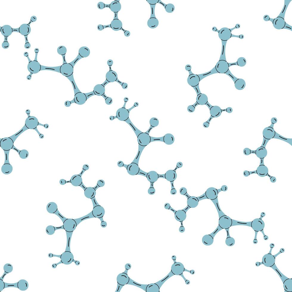 flat school Illustration. Crystallized molecule seamless pattern. Back to School. The science. vector