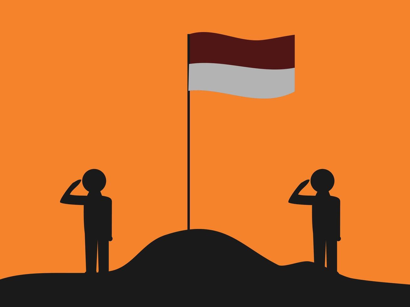 indonesian independence day flat design vector
