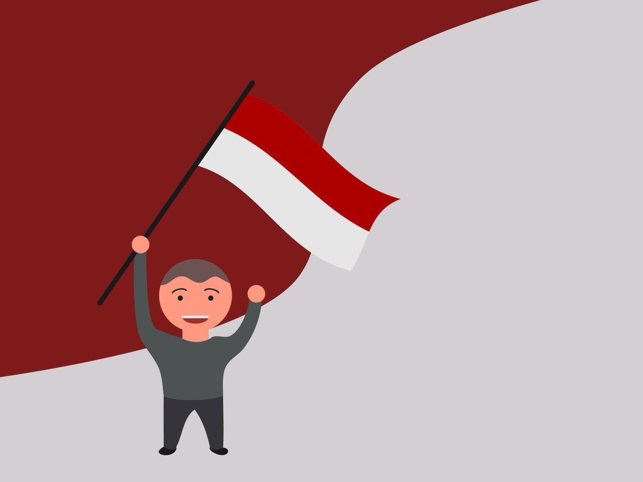 indonesian independence day flat design vector