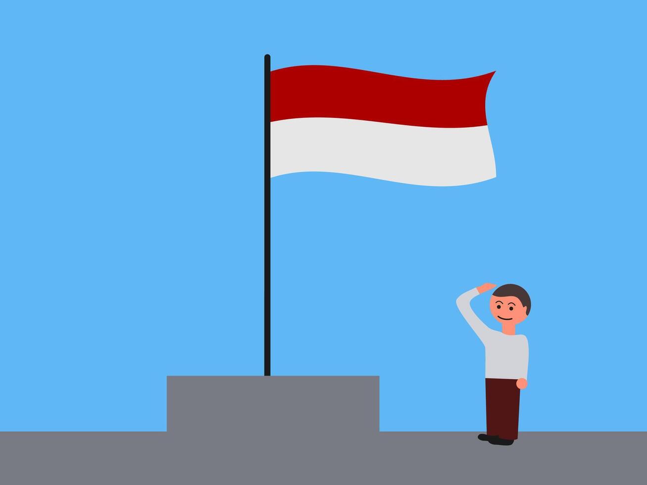indonesian independence day flat design vector