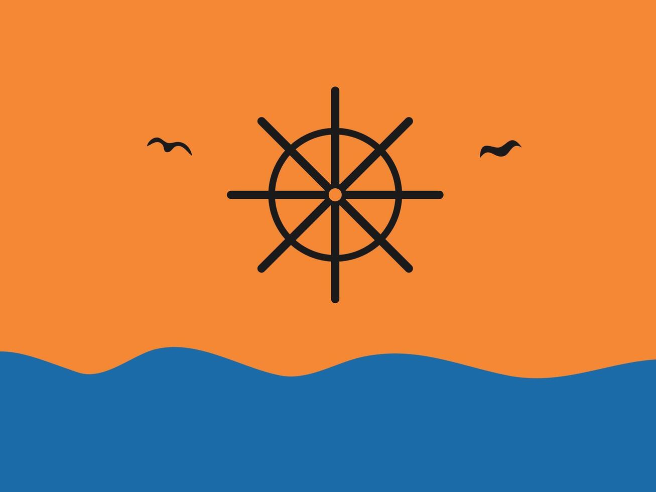 flat design maritime day illustration vector