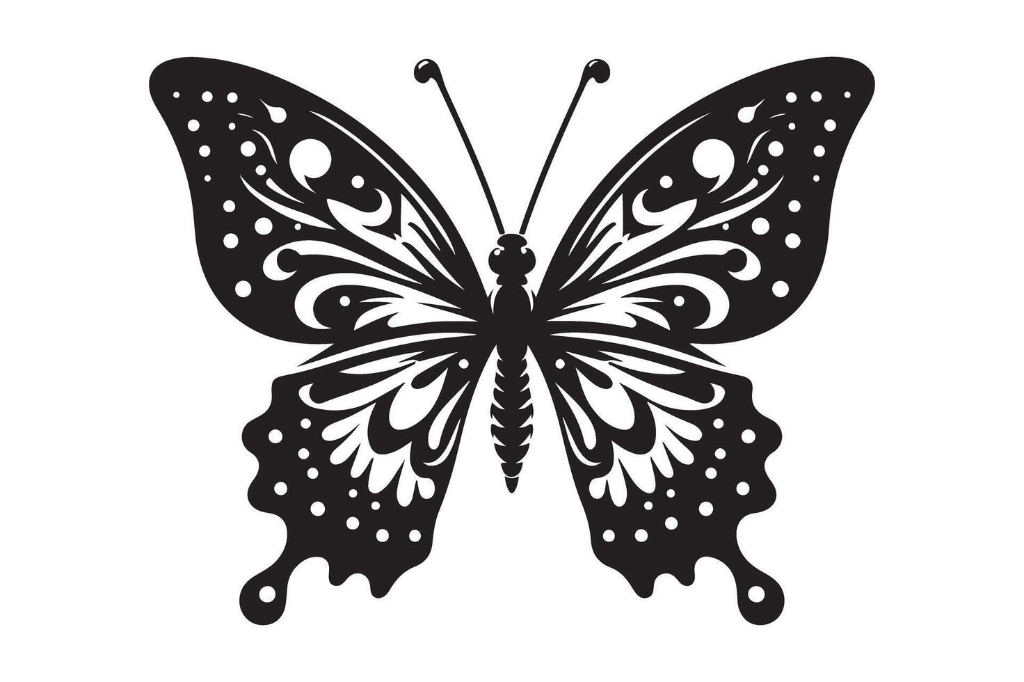 Butterfly set silhouette illustration vector