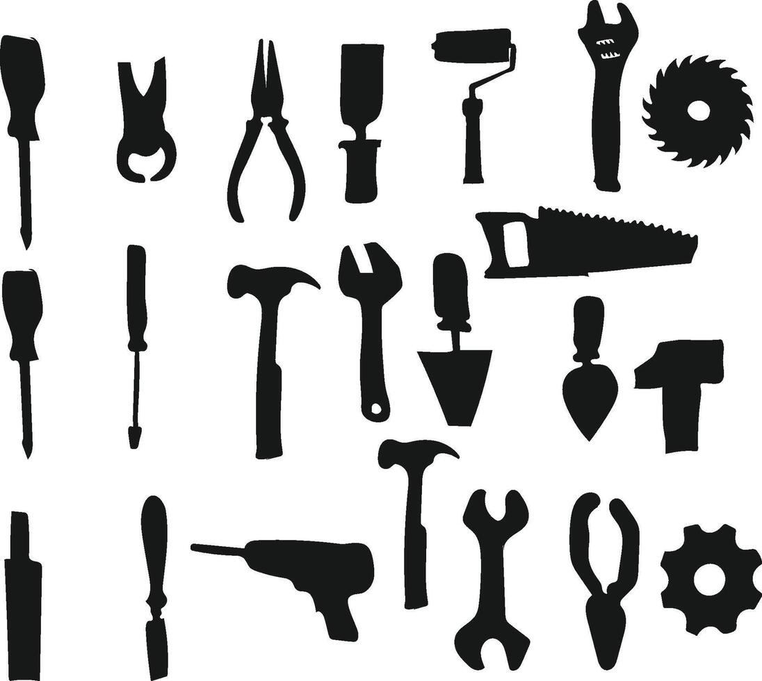 Hand work tools set vector