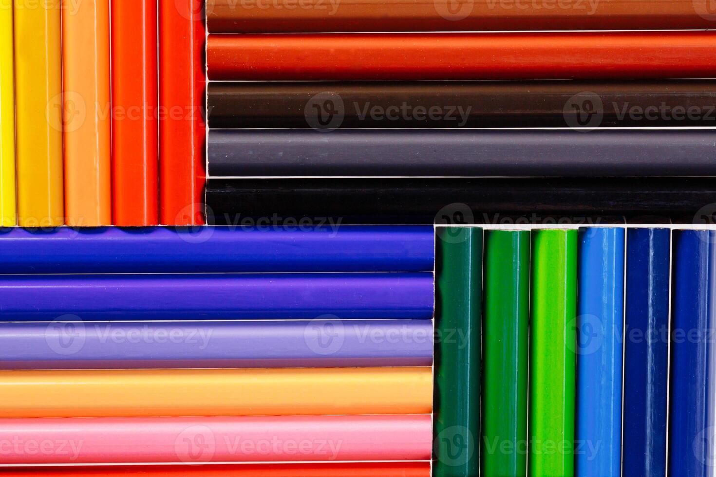 Color pencils on white background. Pencils for School or Professional Use. A set for creativity. Background of pencils. photo