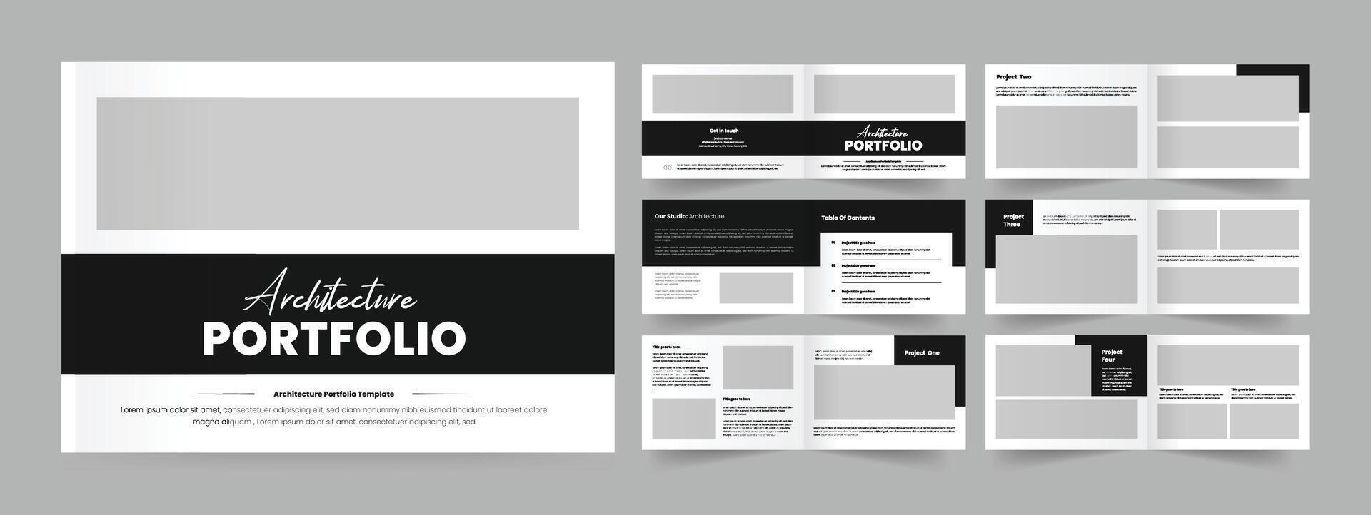 portfolio architecture template architecture portfolio design vector