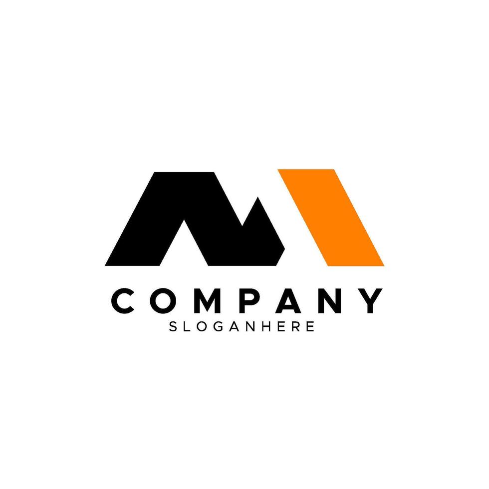 M letter company logo template vector