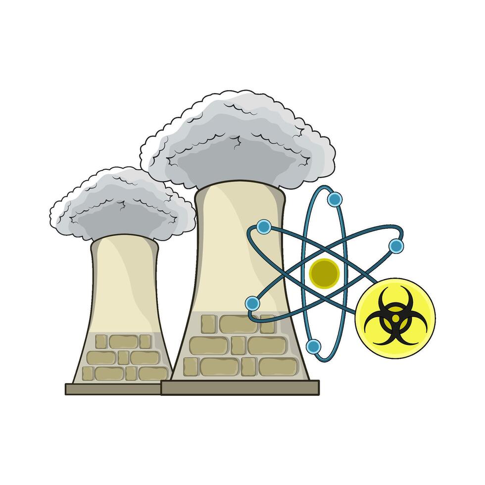illustration of nuclear power plant vector