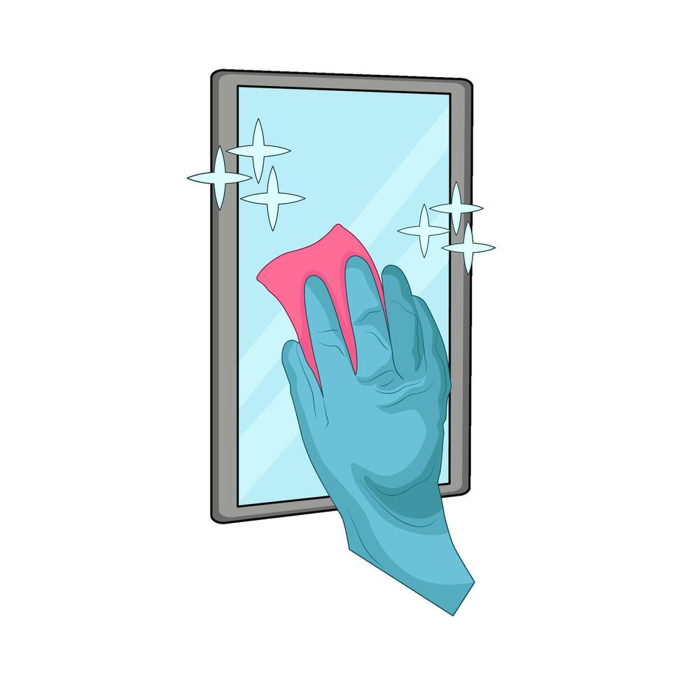illustration of mirror cleaning vector
