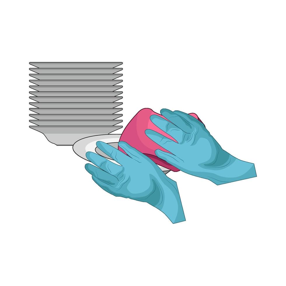 illustration of wipe dishes vector