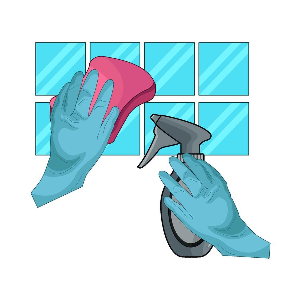 illustration of window cleaning vector