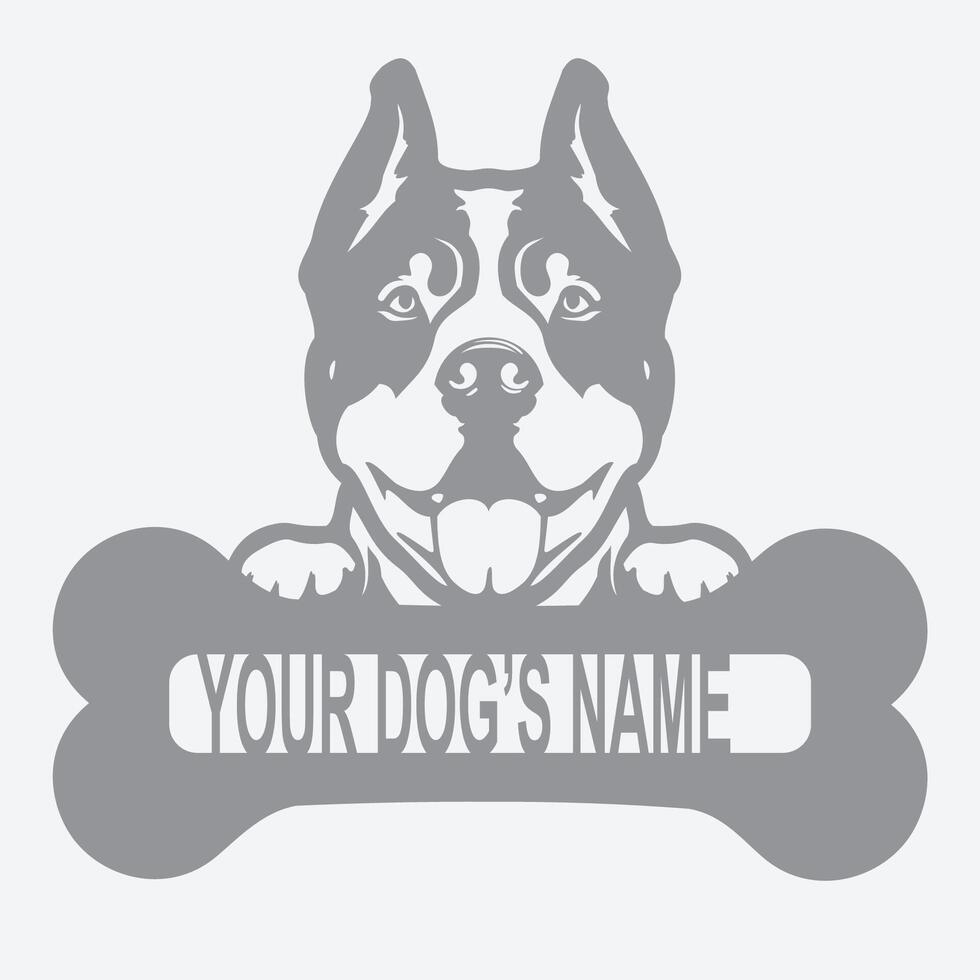 Pitbull boxer dog design vector