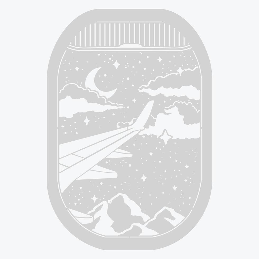 Plane wIndow outside landscape vector