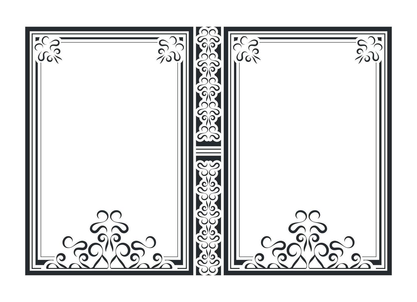 Ornamental book cover design template vector