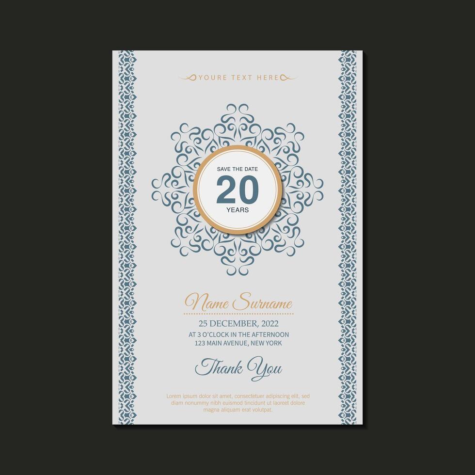 ornament pattern style elegant birthday invitation vector