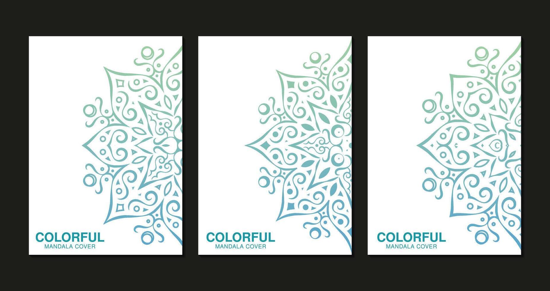 Set of mandala cover in gradient color vector