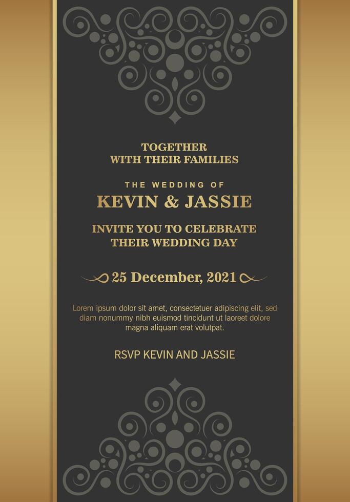 Luxury Invitation card design vintage style vector